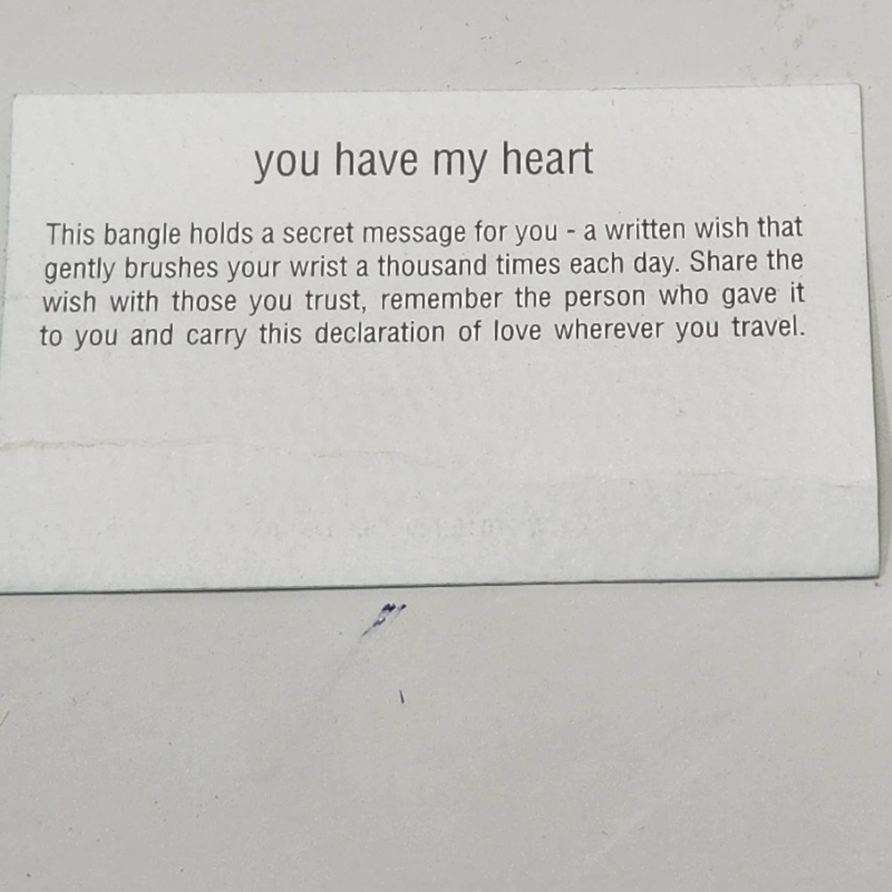 Dream Revel Keep Silver Tone Bangle Bracelet You Have My Heart Engraved Gift - Picture 6 of 8